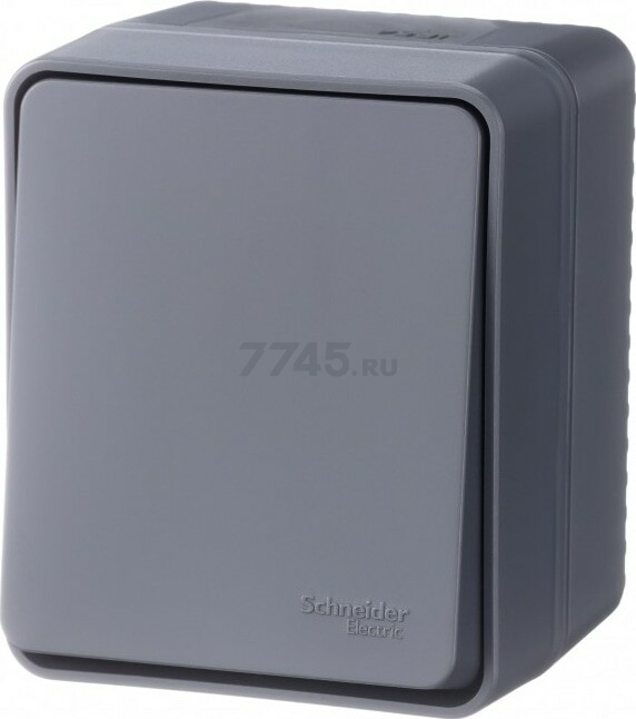 Выключатель одноклавишный проходной наружный SCHNEIDER ELECTRIC AtlasDesign Profi54 антрацит (ATN544061)